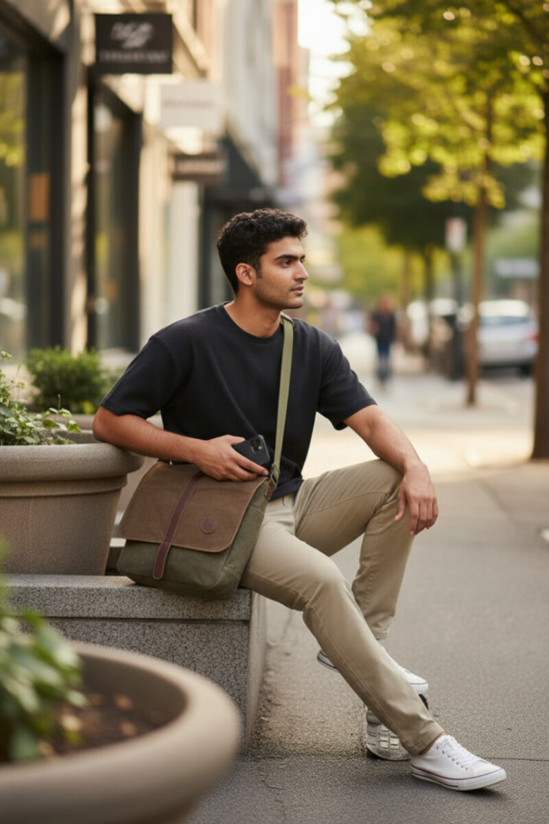 Morral clásico de lona Verde