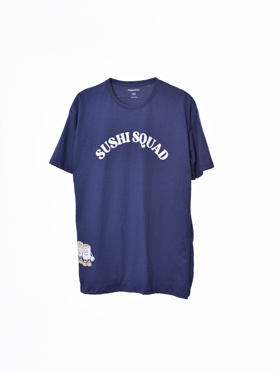 REMERA OVER ESTAMPA - AZUL OSCURO 