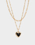 Collares Cortos Con corazón Collar Multicadenas Con Corazón - Dorado