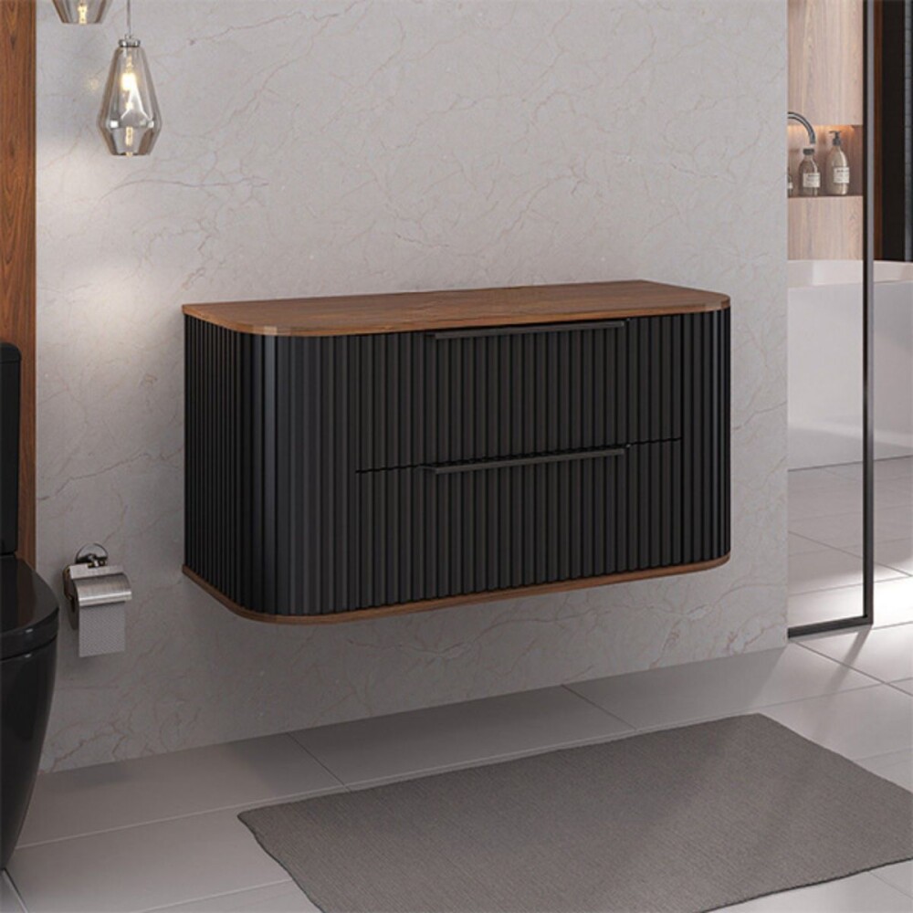 Mueble de baño Suspendido Alice Negro 100cm sin bacha Mueble De Baño Suspendido Alice Negro 100cm Sin Bacha