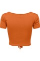 Top Kika Cropped Y Frunce Persimmon Orange