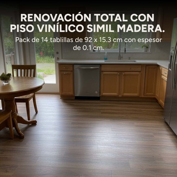 Piso Vinílico Autoadhesivo Piso Flotante Símil Madera x 1m2 Color Marrón