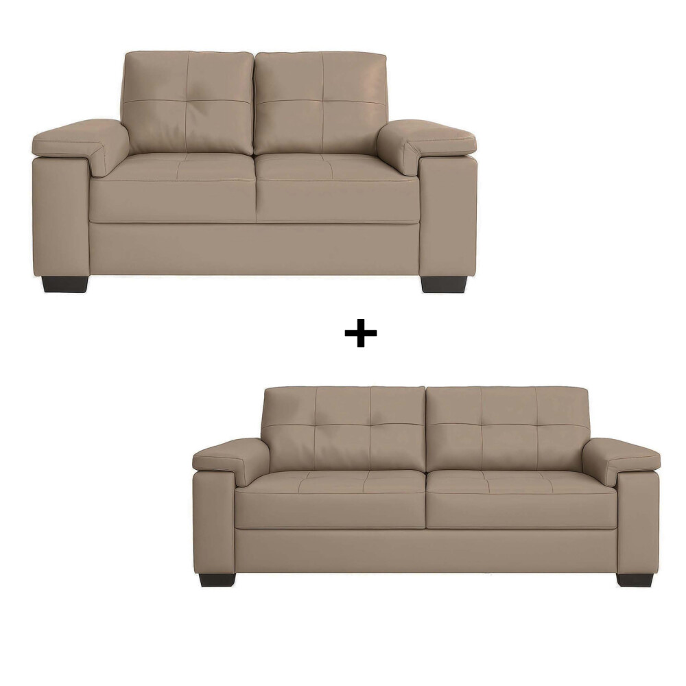 JUEGO - DE SILLONES TELA LUARES TAUPE 3 + 2 CUERPOS