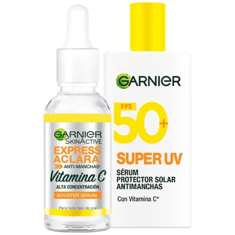 Pack Garnier Express Aclara Sérum 30ml + Protector Solar 50fps 40ml Pack Garnier Express Aclara Sérum 30ml + Protector Solar 50fps 40ml