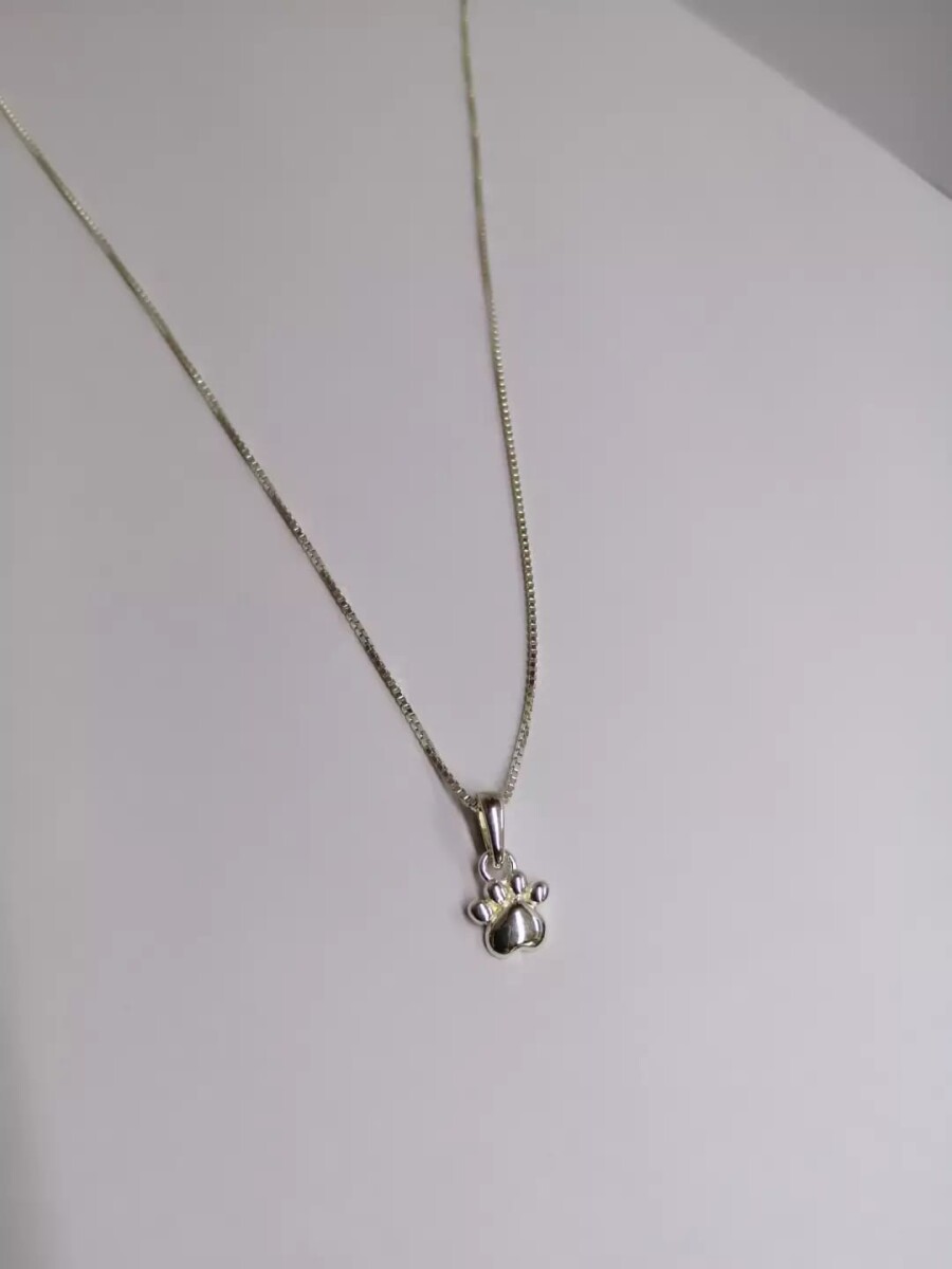Cadena y colgante huella en plata 