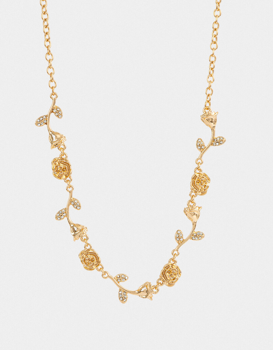 Collar Corto Con Flores 