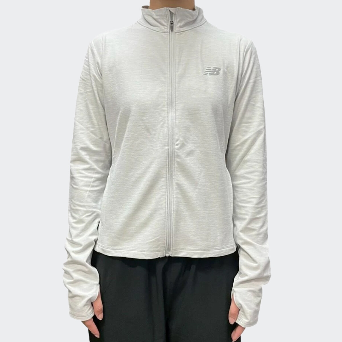 Campera New Balance Space Dye Full Zip - Gris 