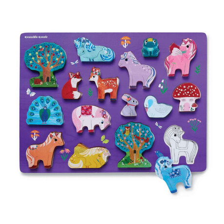 Puzzle Madera Crocodile Creek 16 Piezas con Base Unicornio