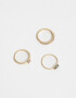 Sets Anillos Premium Gold Set De Anillos Oro Zirconia - Dorado