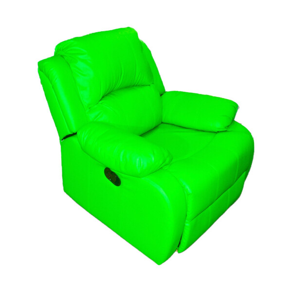 Sofá Sillón Poltrona Reclinable 1 Cuerpo Butaca Cuerina Variante Color Verde Lima