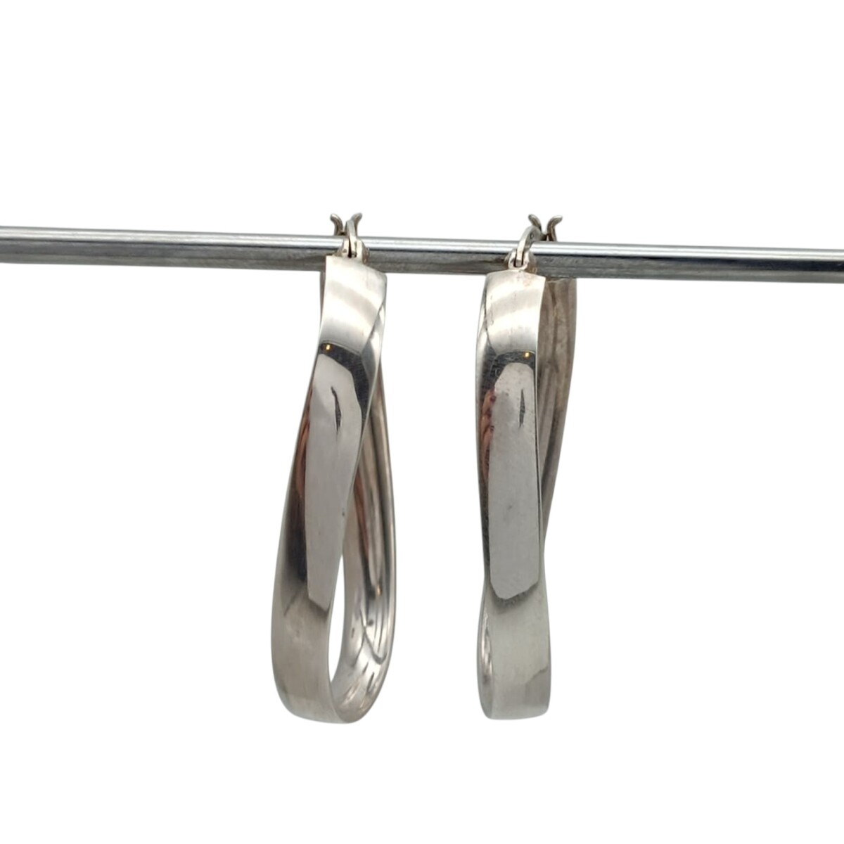 Caravanas Aros torneados- Plata 925 - Sin piedra- CA4145 - sinpiedra 