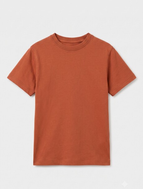 CAMISETA BÁSICA UNISSEX INFANTIL MANGA NARANJA