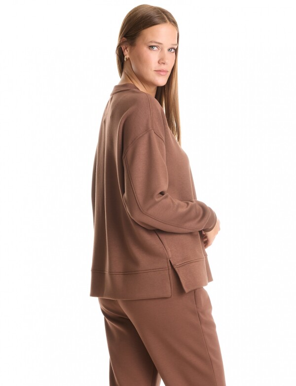 Buzo Pespuntes MARRON