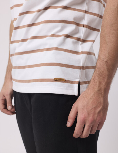 Remera m/c rayada beige
