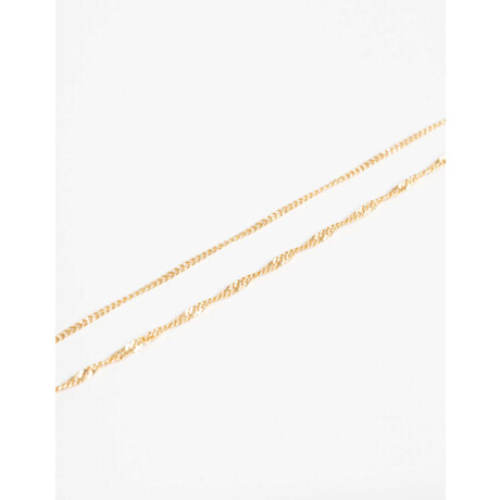 Collar Corto Multicadena Bañado En Oro Dorado