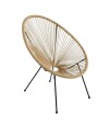 Silla Simil Rattan Ovalada Beige
