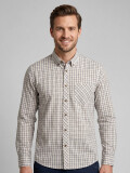 CAMISA MANGA LARGA ESCOCESA BEIGE CLARO CAMISA MANGA LARGA ESCOCESA BEIGE CLARO