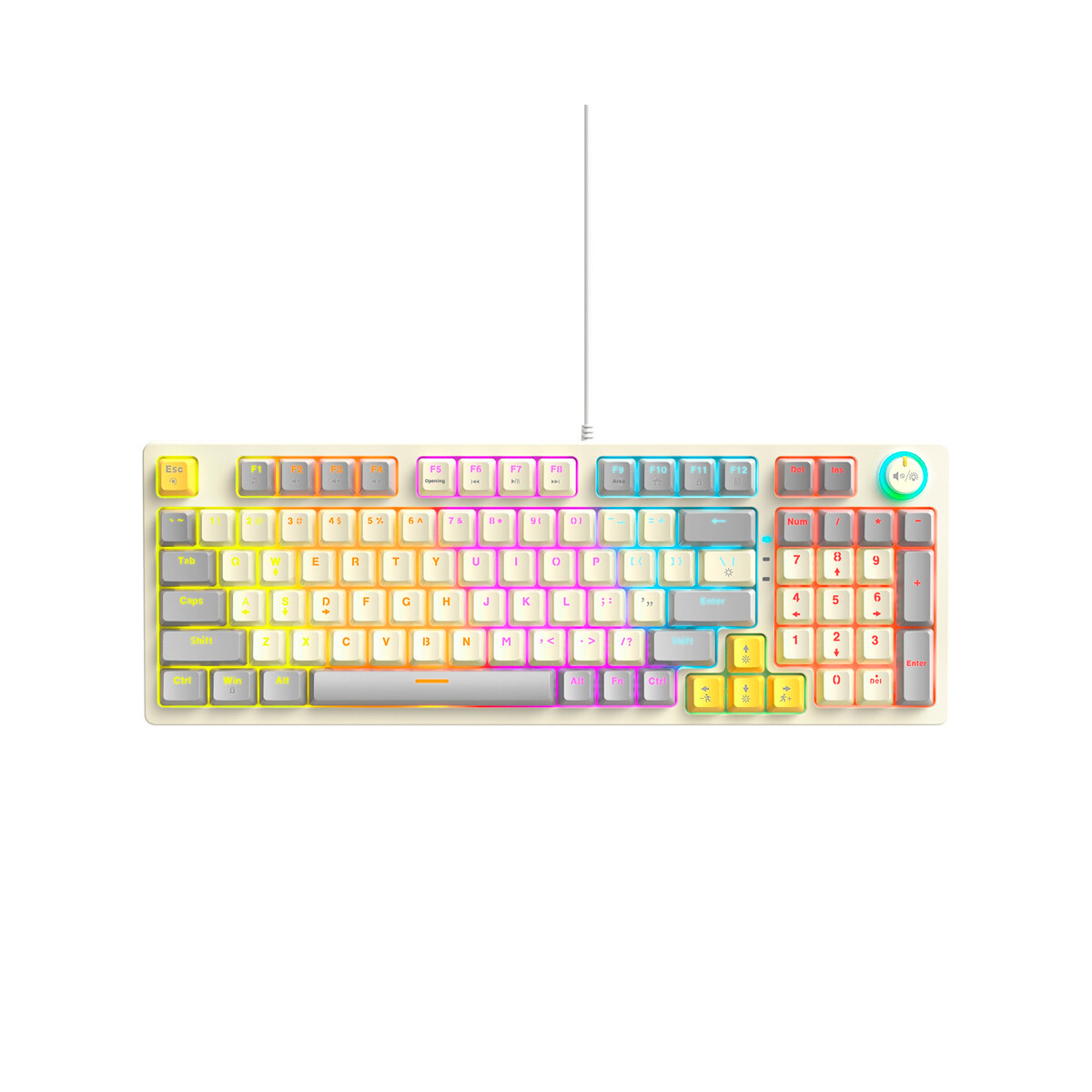 Teclado mecánico T50 con RGB 97 teclas color gris 