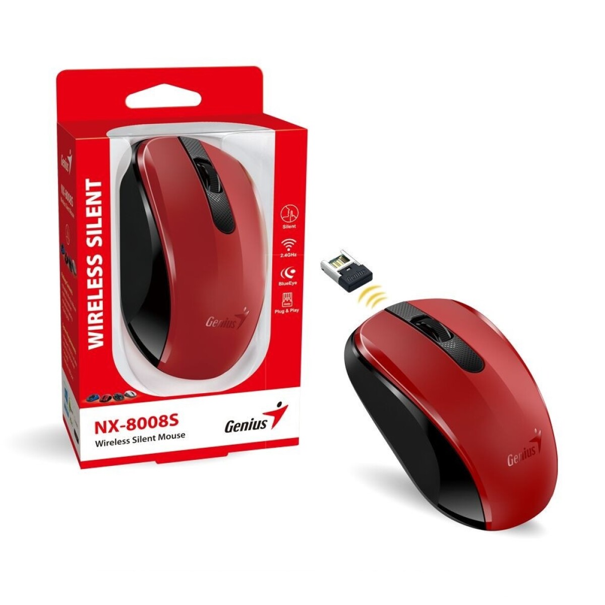 Mouse Genius Silent Rojo 