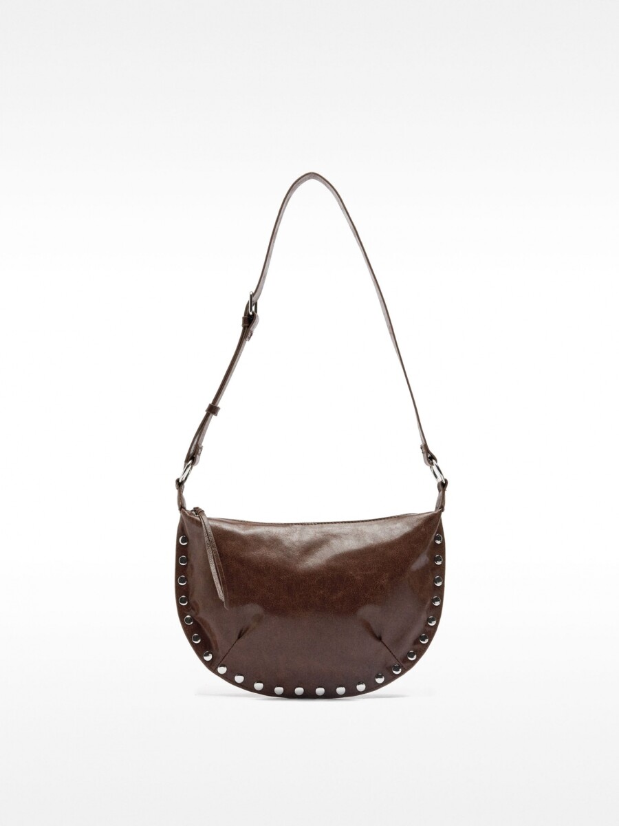 Bolso De Hombro Con Tachuelas marron