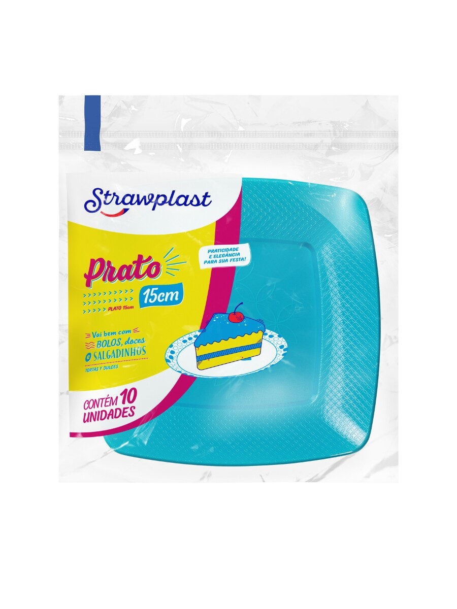 PLATOS CUADRADOS 15cm azul