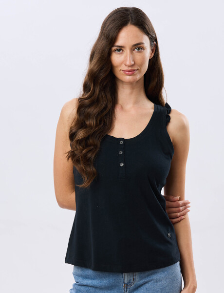 MUSCULOSA LISA DE ALGODÓN Negro