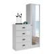 Cómoda Estilo - Style Blanca 4 Cajones y 1 Puerta con Espejo - Ideal para tu Dormitorio Cómoda Estilo - Style Blanca 4 Cajones y 1 Puerta con Espejo - Ideal para tu Dormitorio