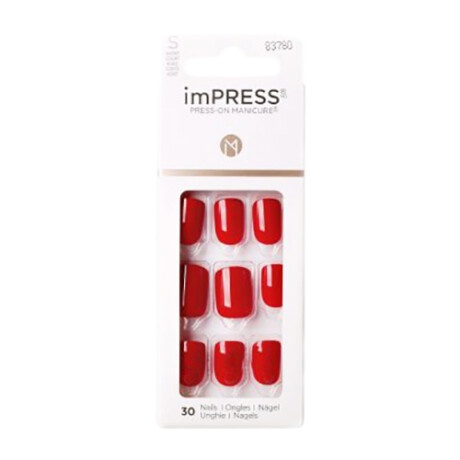 Uñas postizas autoadhesivas Impress Rojo liso