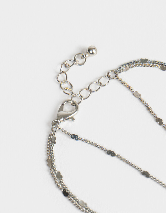 Pulseras Flexibles Pulsera Flexible Con Anillo Unido - Plateado