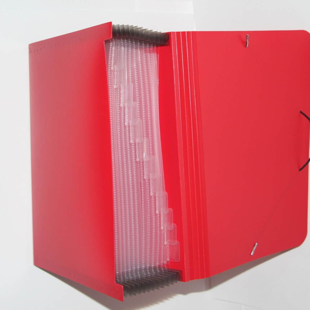 CARPETA YIL 13 DIVISIONES A4 CON ELÁSTICO ROJO