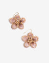 Aros Colgantes Cortos Tela Aros Colgantes Cortos Flores - Violeta Lila