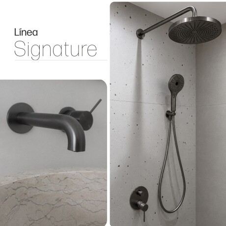 GRIFERIA JUEGO MONOCOMANDO GRAFITO BRILLO LINEA SIGNATURE GRAFITO-GUNMETAL