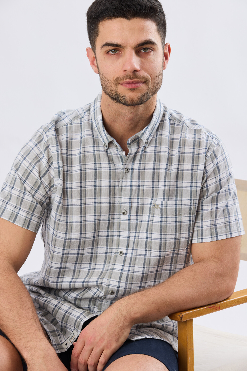 CAMISA CUADROS DE LINO Denim