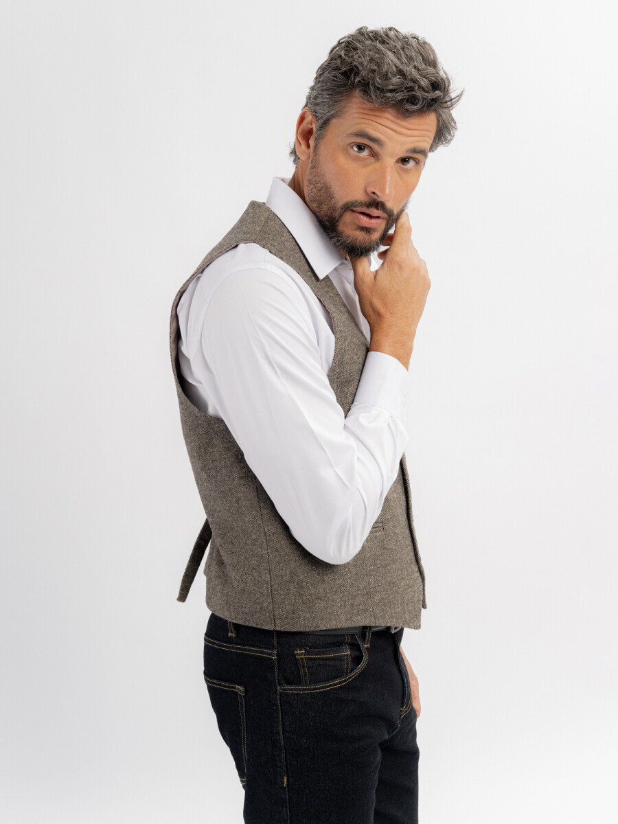 Chaleco paño - marron-D1 