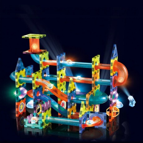 Bloques de Construcción Magnéticos con Luces Pista Laberinto 110 Piezas Multicolor