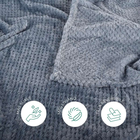 Frazada Reversible Flannel Jacquard Con Sherpa 150x200 Gris claro