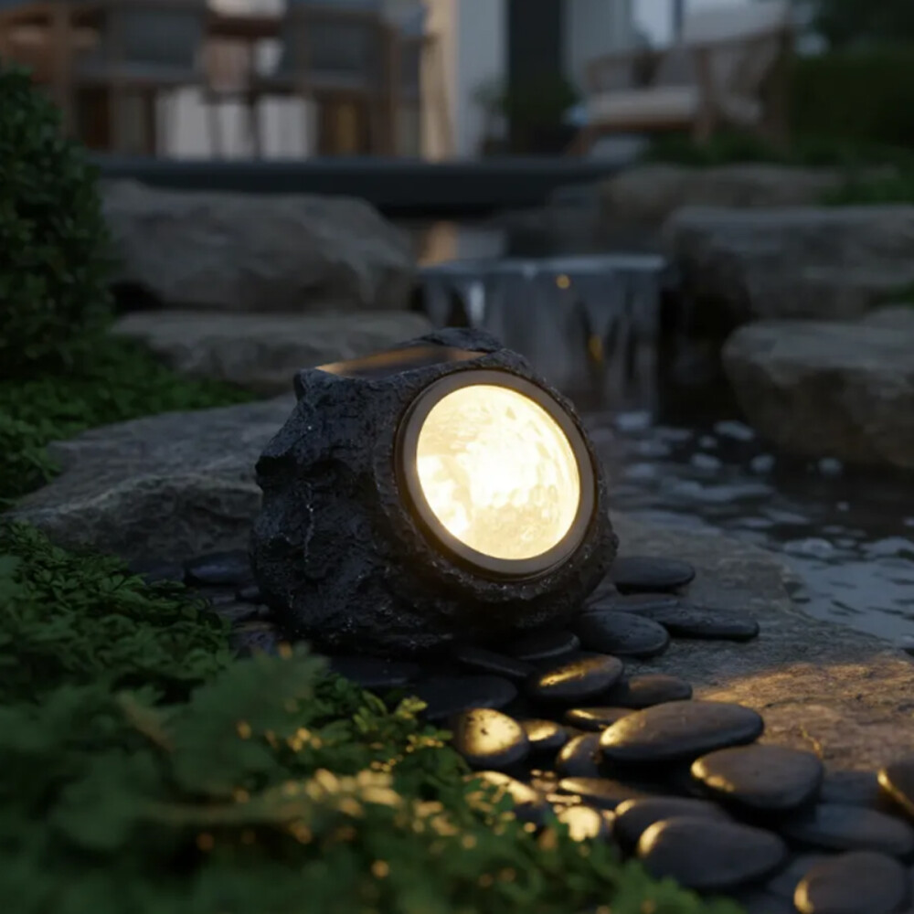 Foco De Luz Led Para Exteriores Con Diseño De Piedra Foco De Luz Led Para Exteriores Con Diseño De Piedra