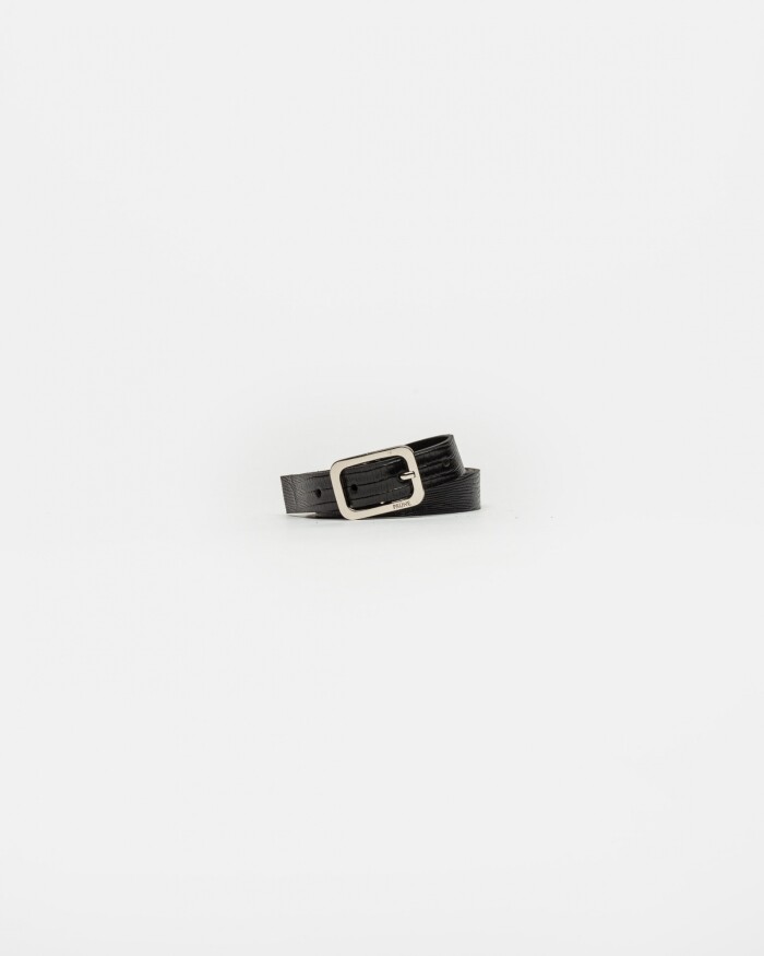 Cinturon Santorini en cuero lagarto Negro