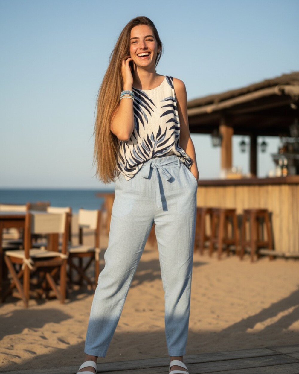 Pantalón Uma Celeste