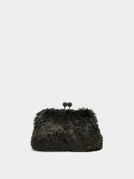 Bolso Efecto Pelo Con Asa De Cadena verde