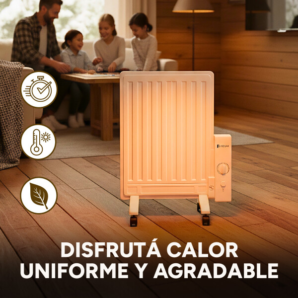 Estufa Radiador Aceite Panel Calefactor 600w Temp. Regulable Blanco