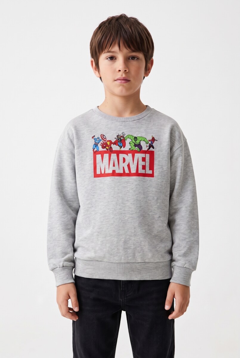 BUZO MARVEL - GRIS MELANGE M 