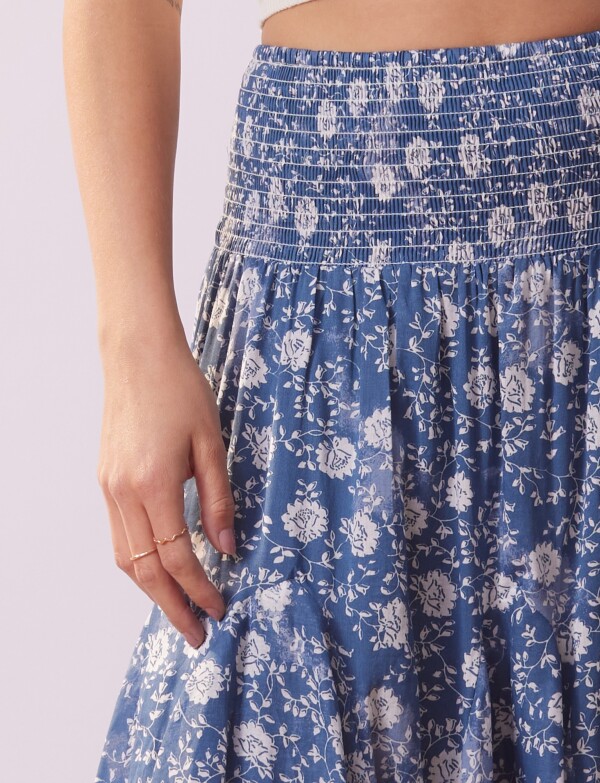 Falda Volados Flores AZUL/MULTI