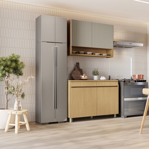 MOBILIARIO MADERA BEIGE MATE 120 CM JUEGO COCINA MODULAR GAMAS DE BEIGE