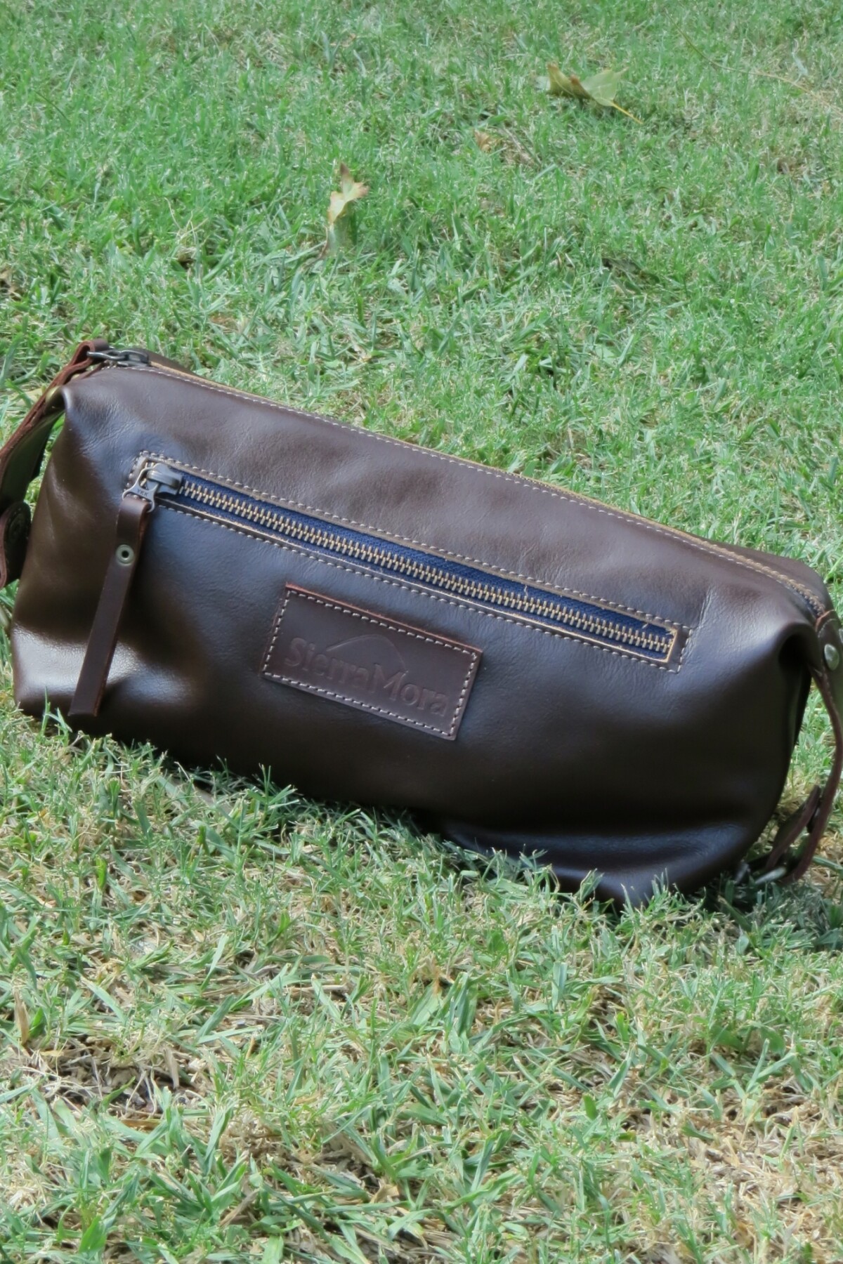 Necessaire de Cuero Marrón Blue Zip