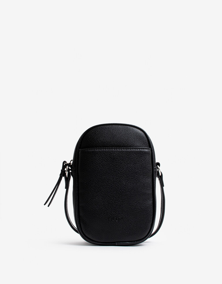 Complemento Marroquinería Porta Celular Con Bolsillo Delantero - Negro