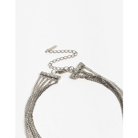 Collares Largos Mesh Plateado Antique Silver