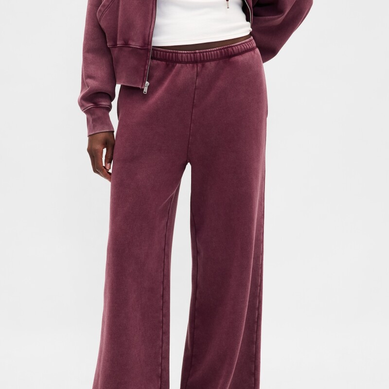 BAGGY WIDE LEG SWEATPANT TUSCAN RED WASH