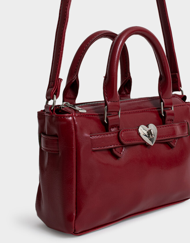 City Romántico Cartera City Con Broche - Rojo Medio