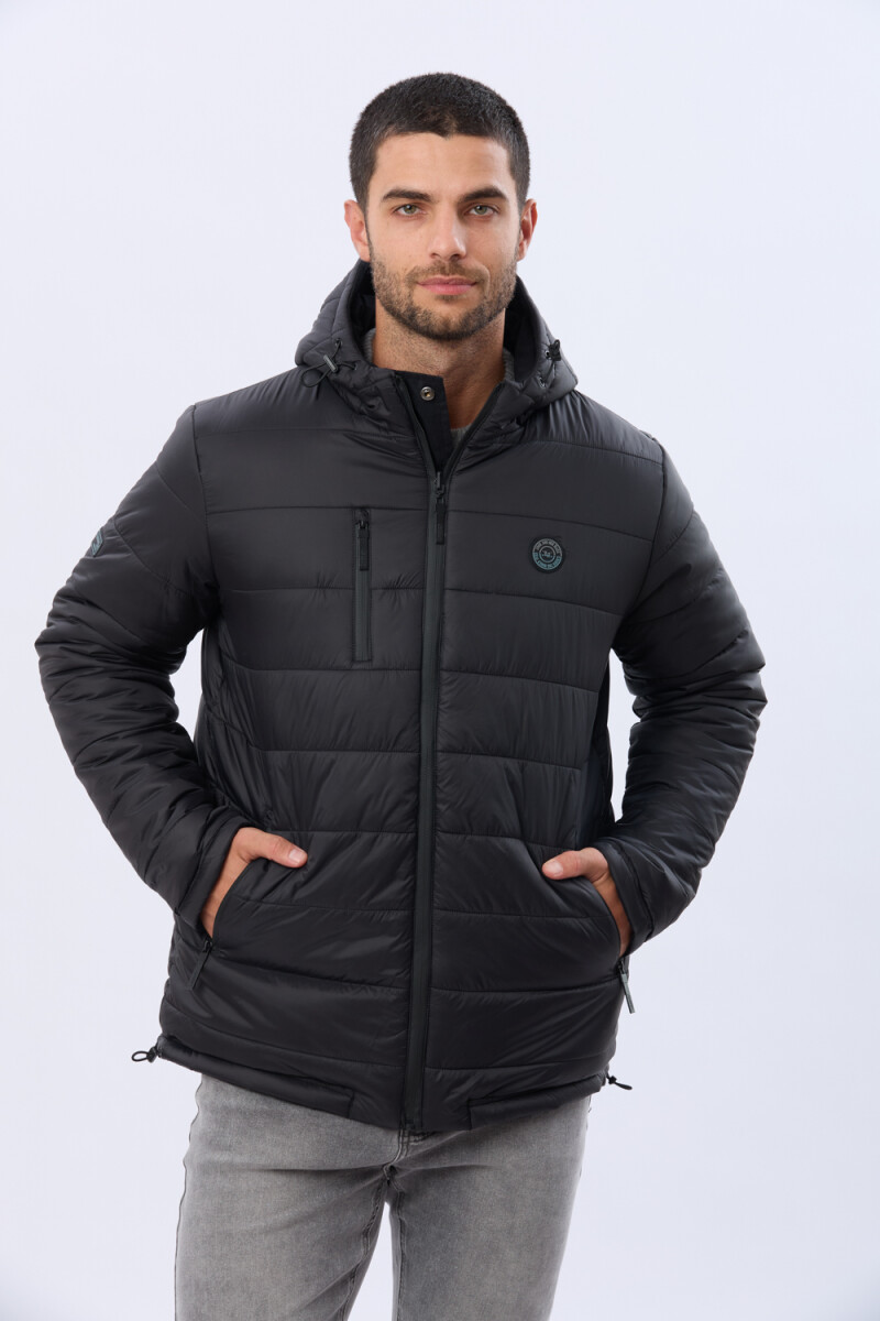 CAMPERA REVERSIBLE CAPITONEADA - Negro 